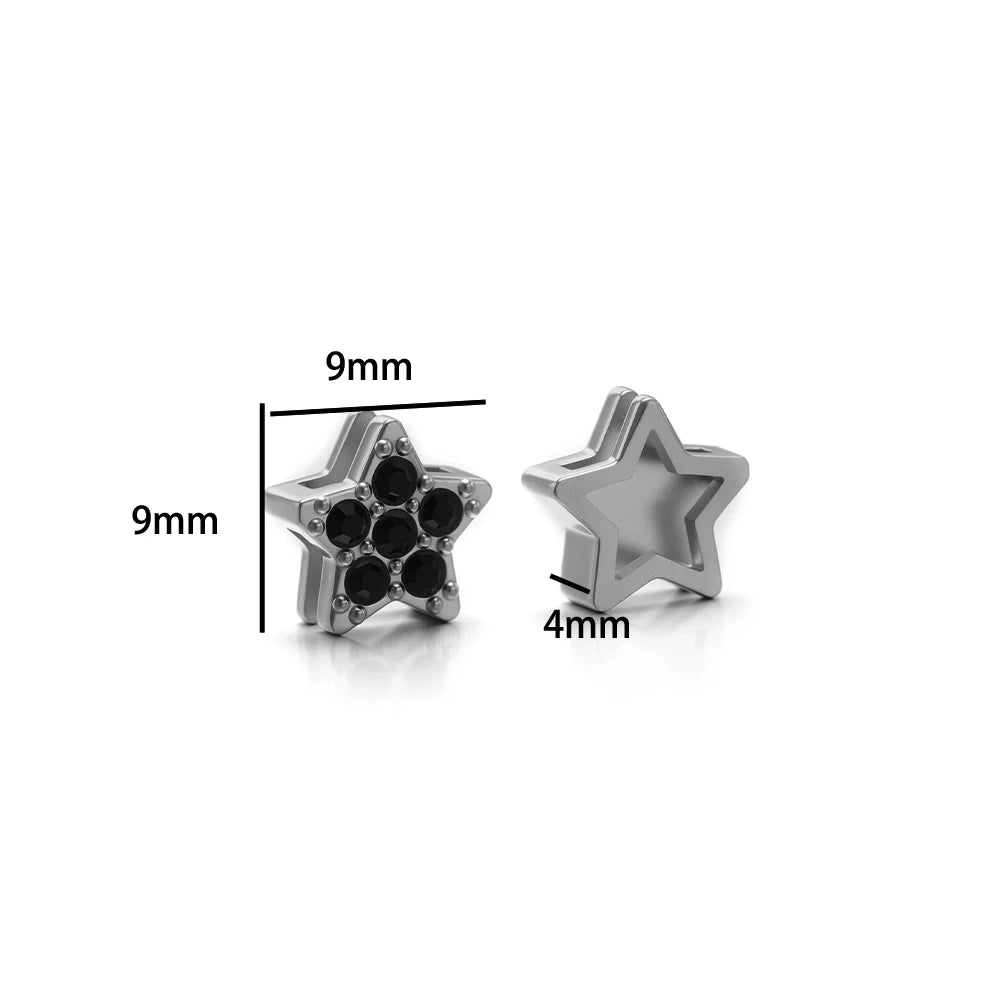 Non Tarnish Stainless Steel 18k Gold Plated Moon Star Cross Zircon Charm Pendant for Jewelry Necklace Making Accessories
