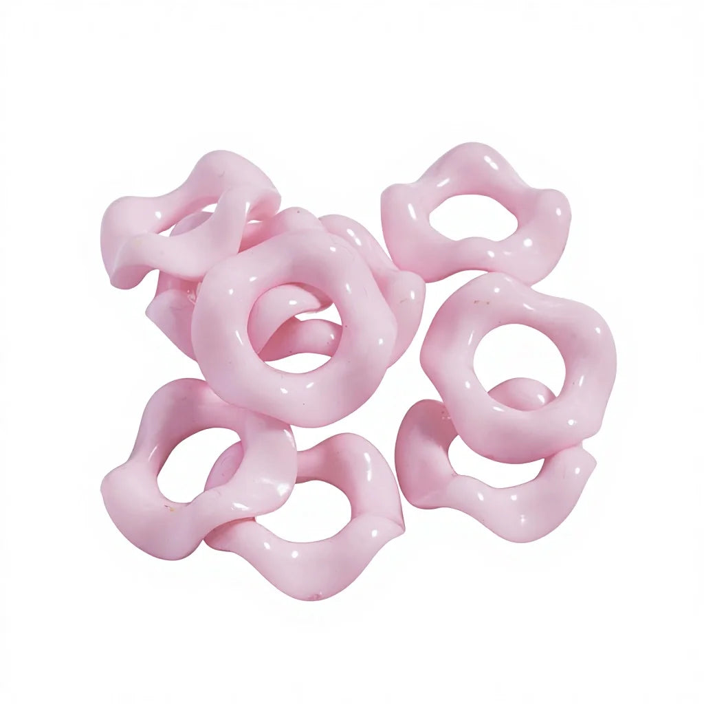 Solid Color Acrylic Beads with Wavy Shape Spacer for Pen Accessories Large Hole 20mm