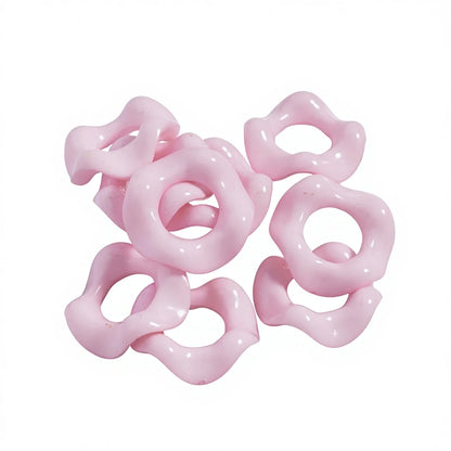 Solid Color Acrylic Beads with Wavy Shape Spacer for Pen Accessories Large Hole 20mm