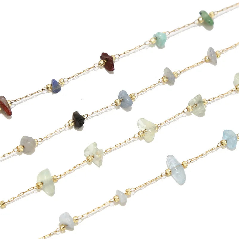 B4760 360L Stainless Steel Chain 18k Gold Chain Waterproof Crystal Stone Chain for Men Jewelry