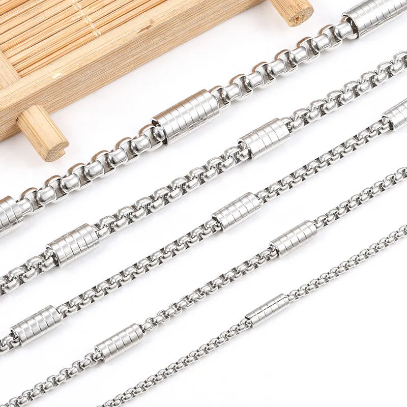 3D Charms Stainless Steel DIY Chain Silver Plated Accessory for Jewelry Making Necklace Bracelet Men Women