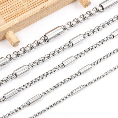 3D Charms Stainless Steel DIY Chain Silver Plated Accessory for Jewelry Making Necklace Bracelet Men Women