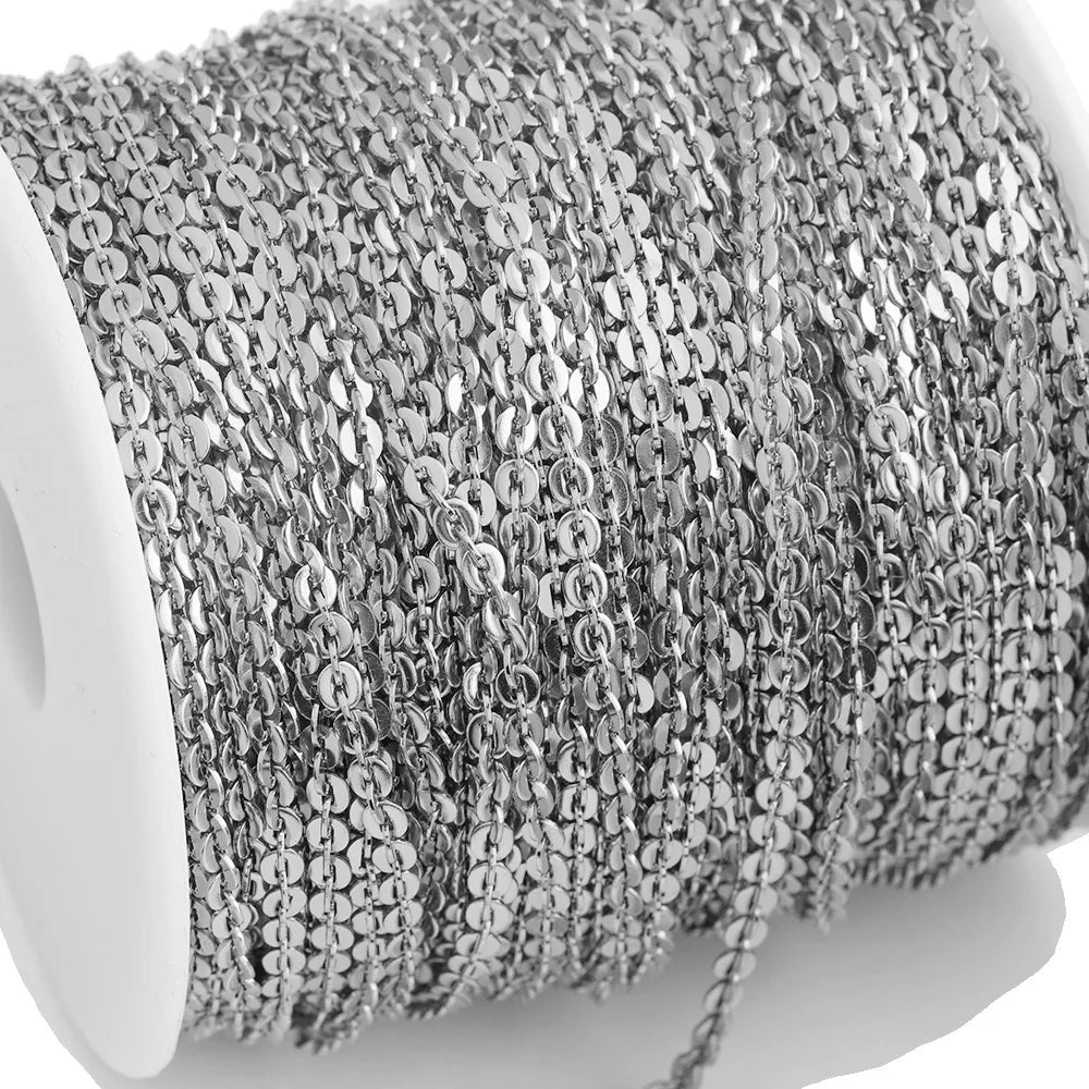 D512 Fashion Stainless Steel Chain 18k Gold Plated Unique Shape Necklace Bracelet Making Chain for Diy Jewelry