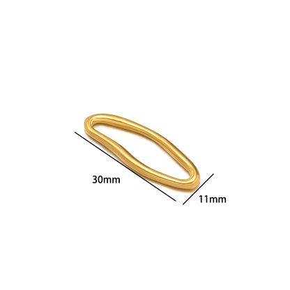 18K Gold Plated 304 Stainless Steel O-Shape Lip-shape Irregular Oval Charm Pendant for Necklace Supplies Bracelet Jewelry