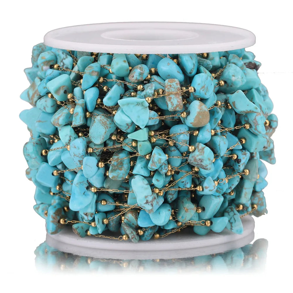 Stainless Steel Natural Stone Handmade Irregular Quartz Chains for Permanent Jewelry Accessories