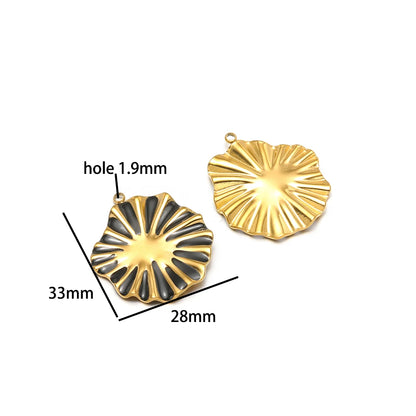 Vintage Style Stainless Steel 18k Gold Plated Enamel Star Round Charm Pendant for Jewelry Necklace Making Accessories