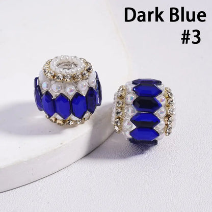 Round Acrylic Plastic Lucite Rhinestone Beads with White Pearl Clear Chains for Pen Keychain Making