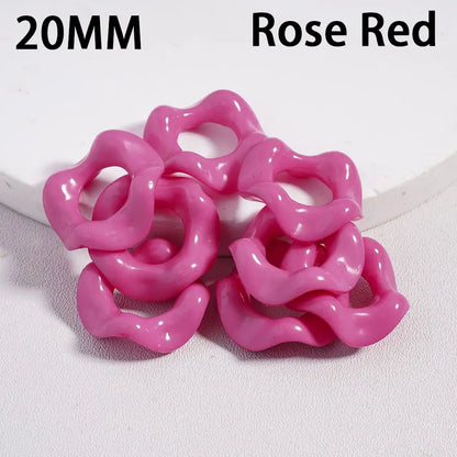 Solid Color Acrylic Beads with Wavy Shape Spacer for Pen Accessories Large Hole 20mm