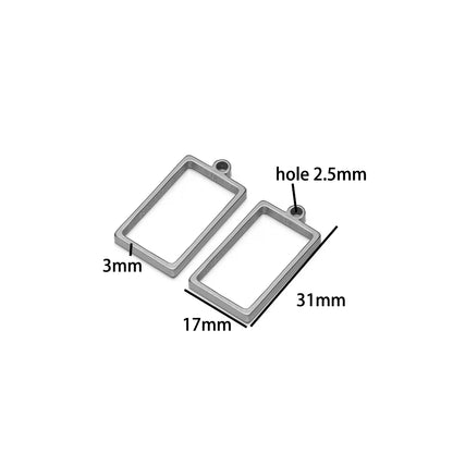 304 Stainless Steel 18k Gold Plated Rhombus Heart Moon Square Charm Pendant for DIY Handmade Necklace Jewelry Making