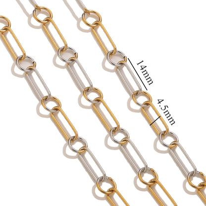 D245 High Quality Unique Two Colors Chain Silver Gold Plated Bulk Necklace Bracelet Making Link Chain Wholesale