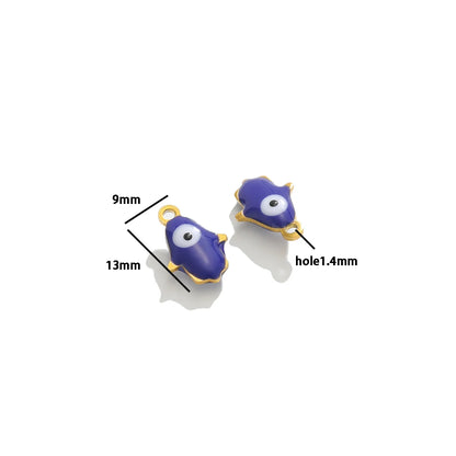 Wholesale 18k Gold Plated Stainless Steel  Eyes Charms Enamel Heart Palm Pendants for DIY Necklace Jewelry Making Accessories
