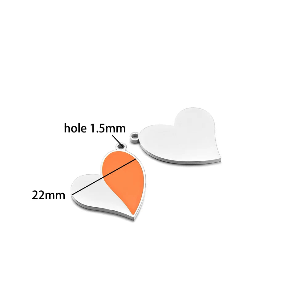 European American Style Stainless Steel Gold Plated Enamel Heart Eye Butterfly Charm Pendant for Jewelry Necklace Making