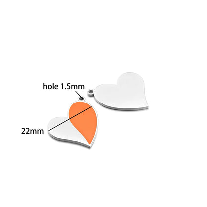 European American Style Stainless Steel Gold Plated Enamel Heart Eye Butterfly Charm Pendant for Jewelry Necklace Making