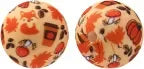 100PCS 15mm Silicone Round Printed Beads 2mm Hole Colorful Pattern Loose Beads for Bracelet Necklace DIY Jewelry Craft Making
