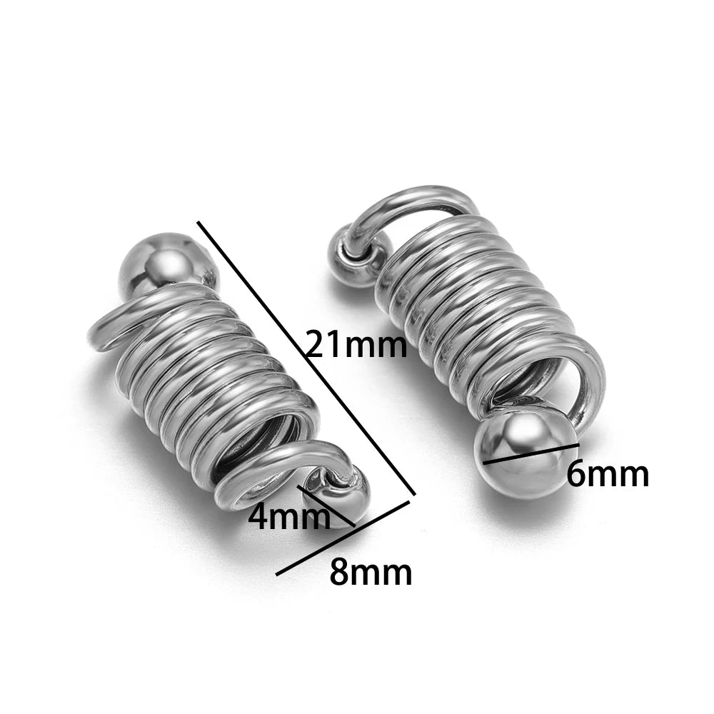 Trendy 18k Gold Plated Stainless Steel 8*21mm Spring Clasps Charm Pendant for DIY Jewelry Making  Accessories