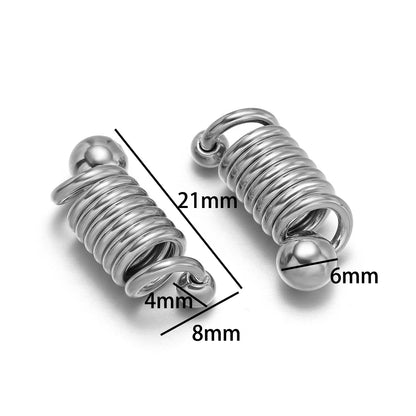 Trendy 18k Gold Plated Stainless Steel 8*21mm Spring Clasps Charm Pendant for DIY Jewelry Making  Accessories