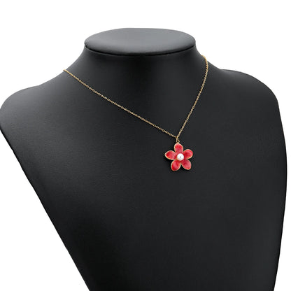 Wholesale DIY Jewelry Finding Stainless Steel 18k Gold Plated Multi Colore Flower Charm Pendants for  Jewelry Necklace Making