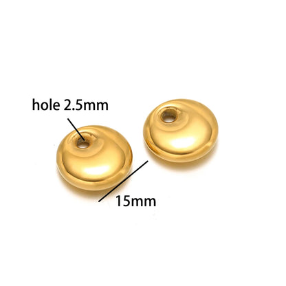Simple Cute Pendant 18k Gold Plated Stainless Steel Hollow Flower Round Handbag Charm Pendant for Jewelry Making Accessories