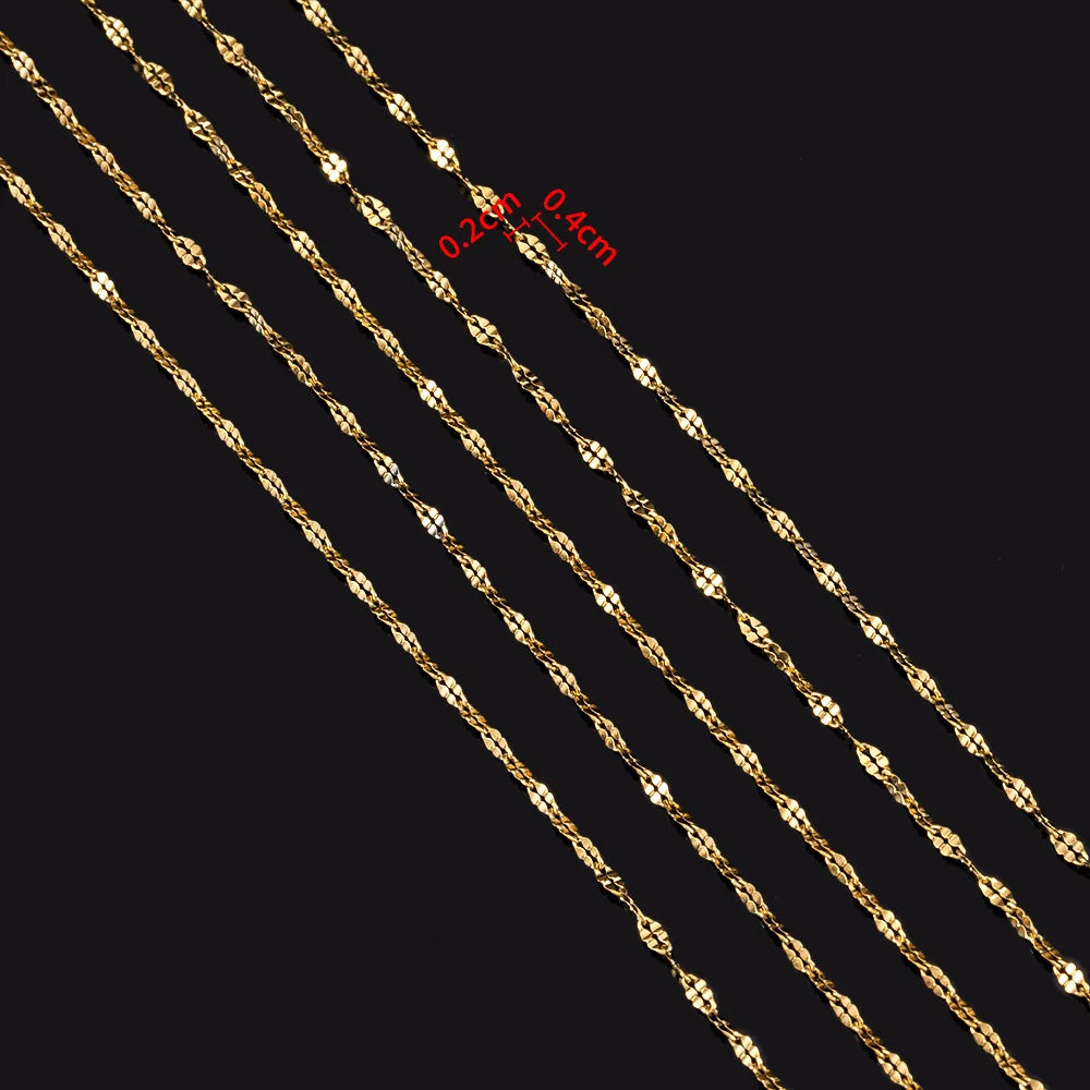 E130 Fashion Silver Gold Plated Chain Waterproof Stainless Steel Link Chains Lip Shape Chains for Jewelry Custom