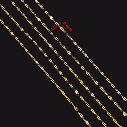 E130 Fashion Silver Gold Plated Chain Waterproof Stainless Steel Link Chains Lip Shape Chains for Jewelry Custom