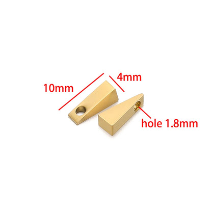 No Fade Stainless Steel Gold  Plated Charm Triangle-Shape Charm Pendant for Handmade Jewelry Necklace Making