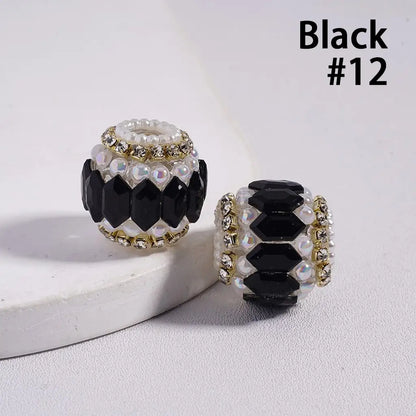 Round Acrylic Plastic Lucite Rhinestone Beads with White Pearl Clear Chains for Pen Keychain Making