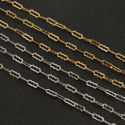 D819 Fashion 304 Stainless Steel 18k Gold Patterned Cloudy Shape Connectors Link Chain for DIY Making Bracelet Necklace