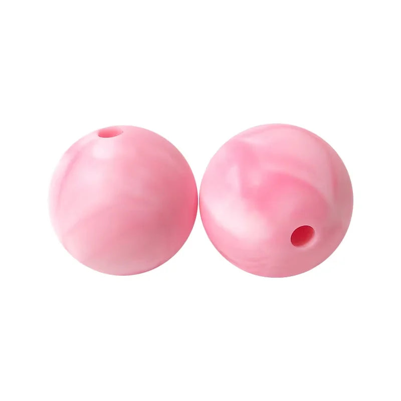 100PCS Custom Wholesale 9mm 12mm 15mm Food Grade BPA Free Baby Chew Teether Silicone DIY Beads for Pen Making Accessories