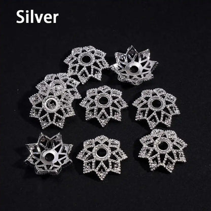 High Quality Alloy Octagonal Lotus Flower Bead Cap Spacer for DIY Jewelry Making Fit 16MM Round Beads