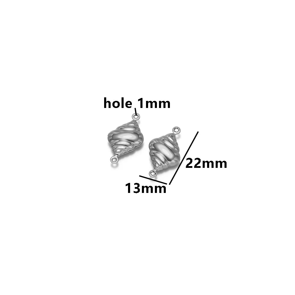 High Quality 18k Gold Plated Stainless Steel Hollow Conch Shell butterfly Starfish Charm Pendant for DIY Necklace Jewelry Making