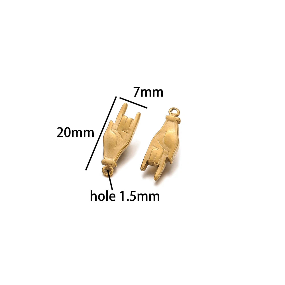 Vintage Fashion Stainless Steel Gold Plated Moon Hand Round Cross Sun  Eye Charm Pendant for Jewelry Necklace Earring Making