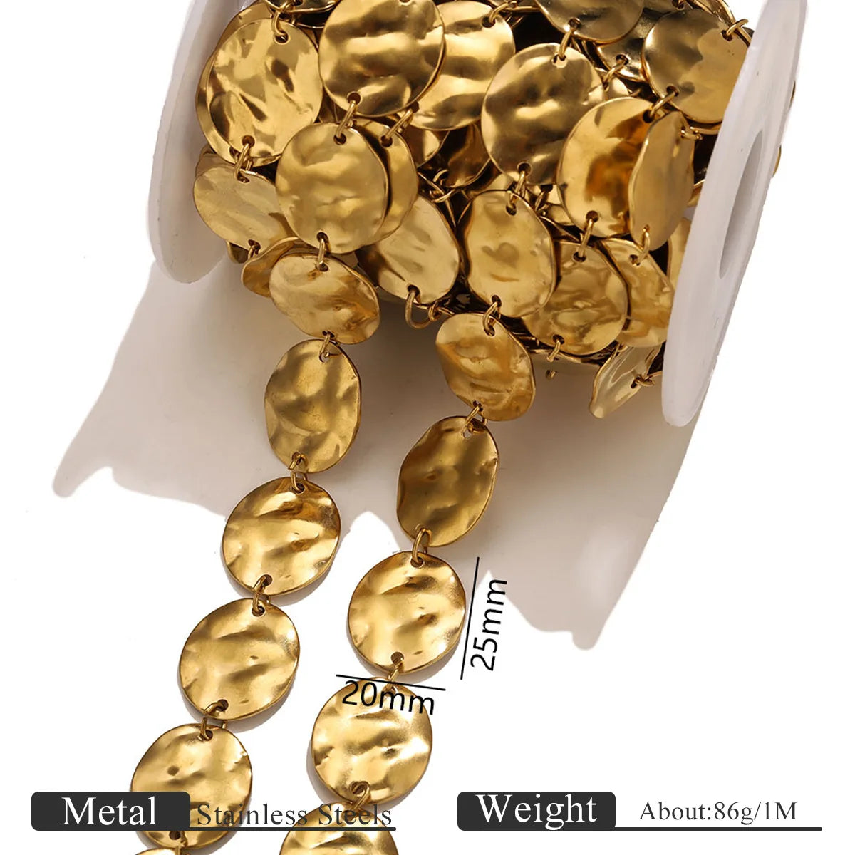 B419 New Irregular Stainless Steel Gold Chain Disc Butterfly Star Hollow Roller Chains Jewelry for Necklace Bracelet