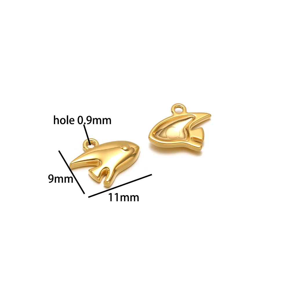 Hot Sale 18k Gold Plated Stainless Steel Enamel Crab Starfish Turtle Octopus Shell Charm Pendant for DIY Necklace Jewelry Making