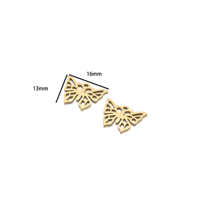DIY Pendants Stainless Steel 18k Gold Plated Hollow Cactus Butterfly Star Sun Eyes Charm Pendants for Jewelry Necklace Making