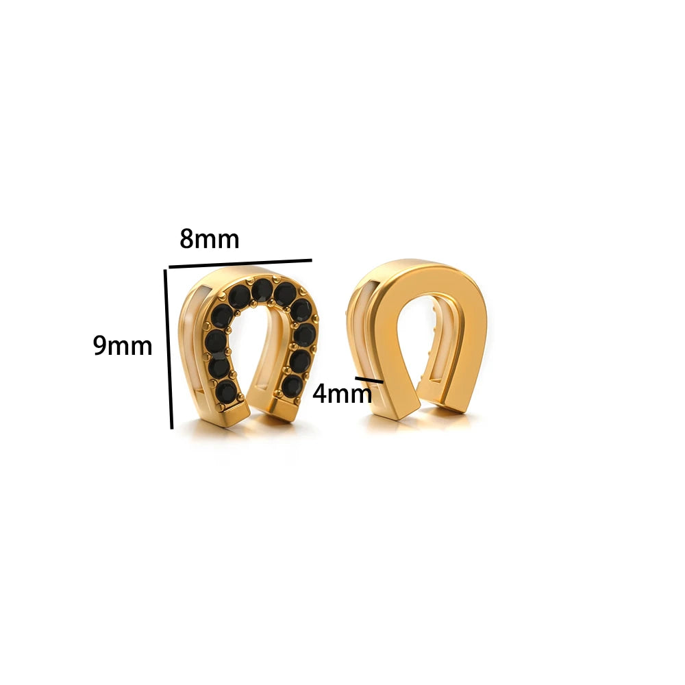 Non Tarnish Stainless Steel 18k Gold Plated Moon Star Cross Zircon Charm Pendant for Jewelry Necklace Making Accessories