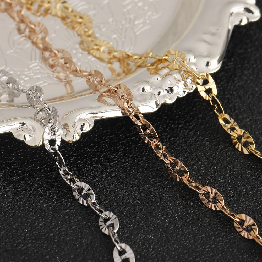 D482 Fashion Stainless Steel Chain 18k Gold Rose Gold Plated Chain Lip Necklace Bracelet Making Chain Diy