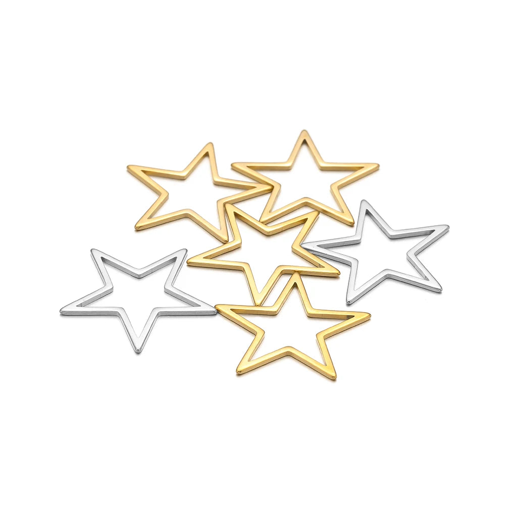 New Product Stainless Steel Gold Plated Charm Five-pointed Star Charm Pendant for DIY Jewelry Necklace Making