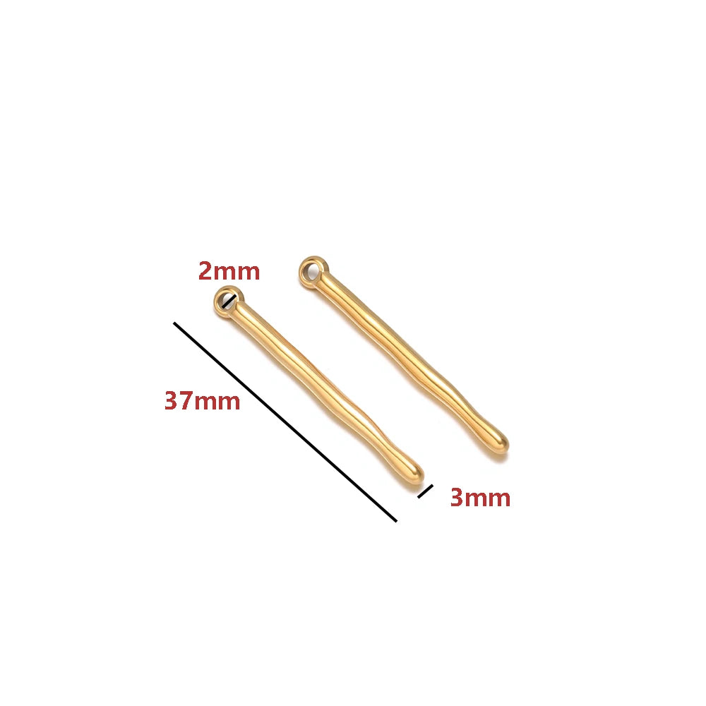 18K Gold Plated Stainless Steel Round Four Leaf Clover Charm DIY Jewelry Making Accessories for Necklace Earrings Garment