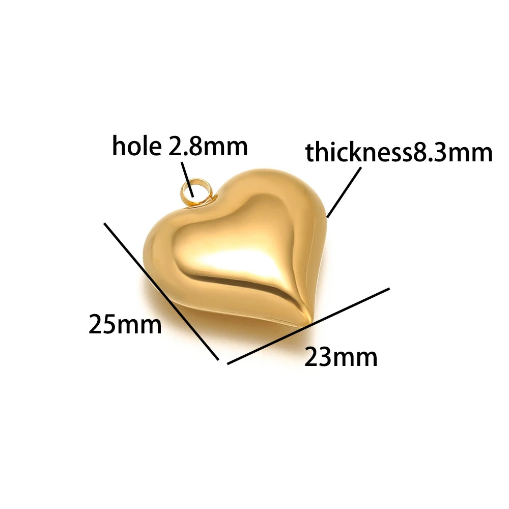 Heart Pendant Stainless Steel18k Gold Plated Hollow Heart Charm Pendant for DIY Jewelry Making Accessories Findings