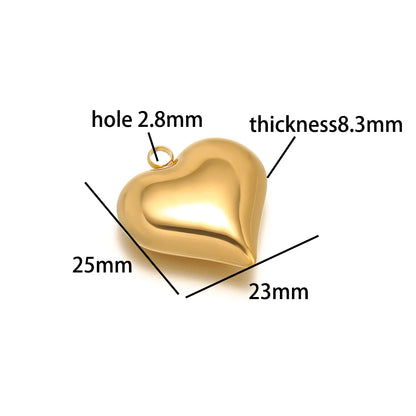 Heart Pendant Stainless Steel18k Gold Plated Hollow Heart Charm Pendant for DIY Jewelry Making Accessories Findings