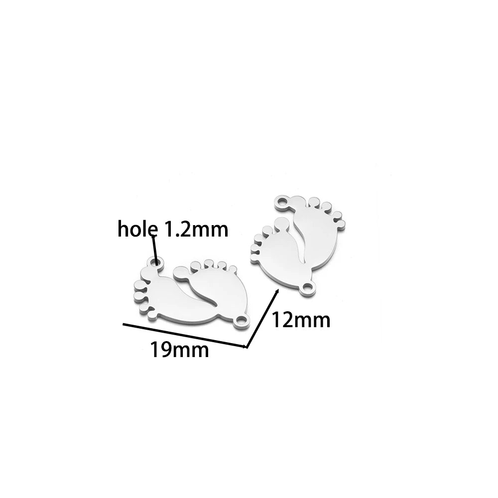 Hot Selling 18K Gold Plated Stainless Steel Footprint Pendant Fashion Charm for Handmade Daily Necklace Jewelry Making