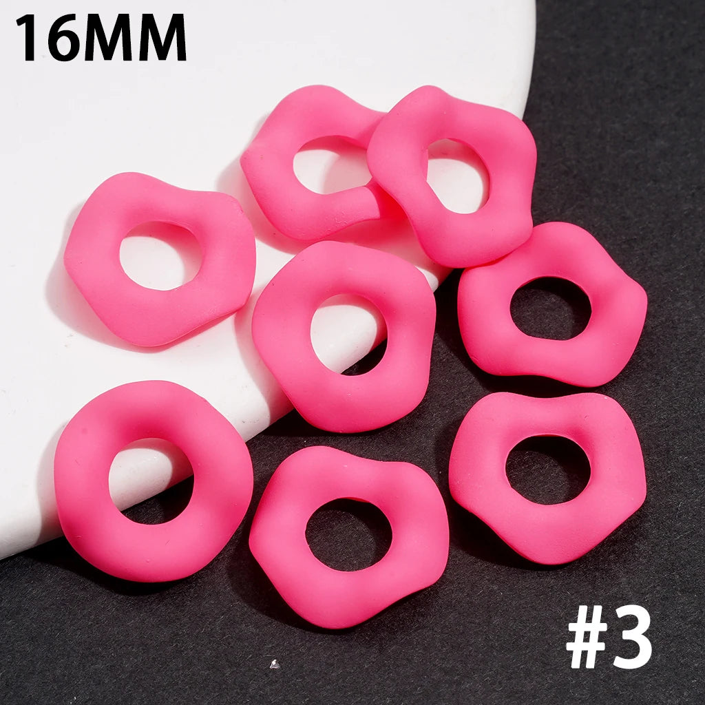 16mm  Wave Edge Stacked Ring Beads Stringing Jewelry Accessory for DIY Making Stringing Pen
