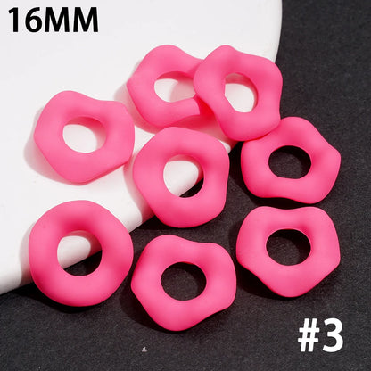 16mm  Wave Edge Stacked Ring Beads Stringing Jewelry Accessory for DIY Making Stringing Pen