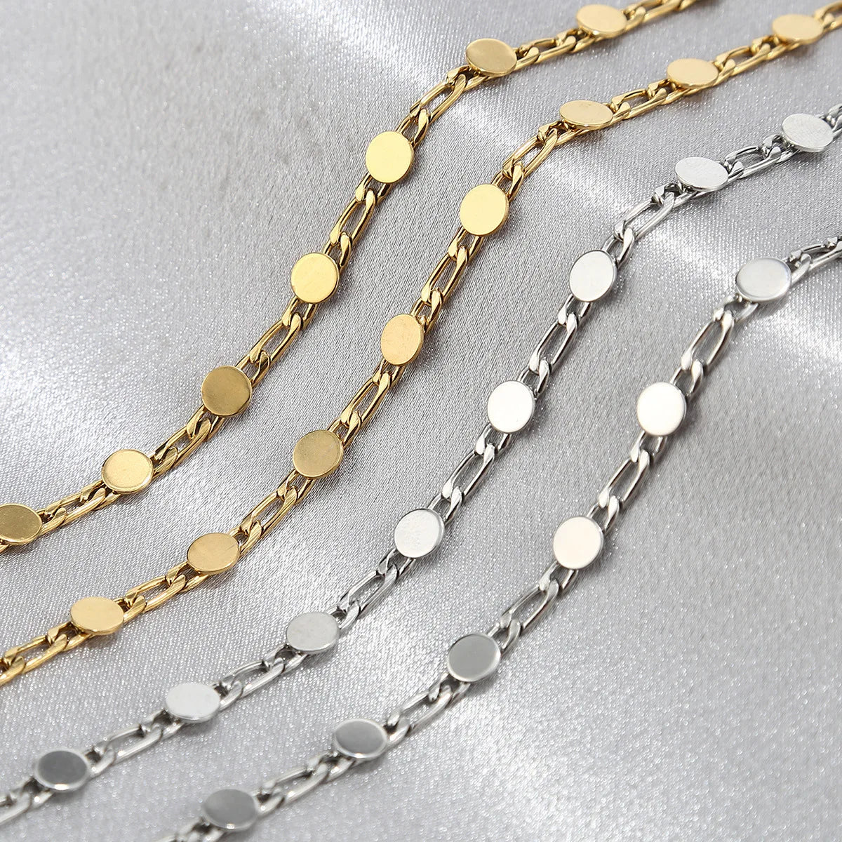 A2807 Non Tarnish Fashion Stainless Steel Chain Bulk Sliced Round Necklace Bracelet Chain Findings Wholesale