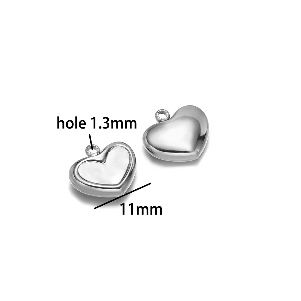 Enamel Heart Pendant 18k Gold Plated Stainless Steel square Oval Round Charm Pendant for Women Jewelry Making Accessories