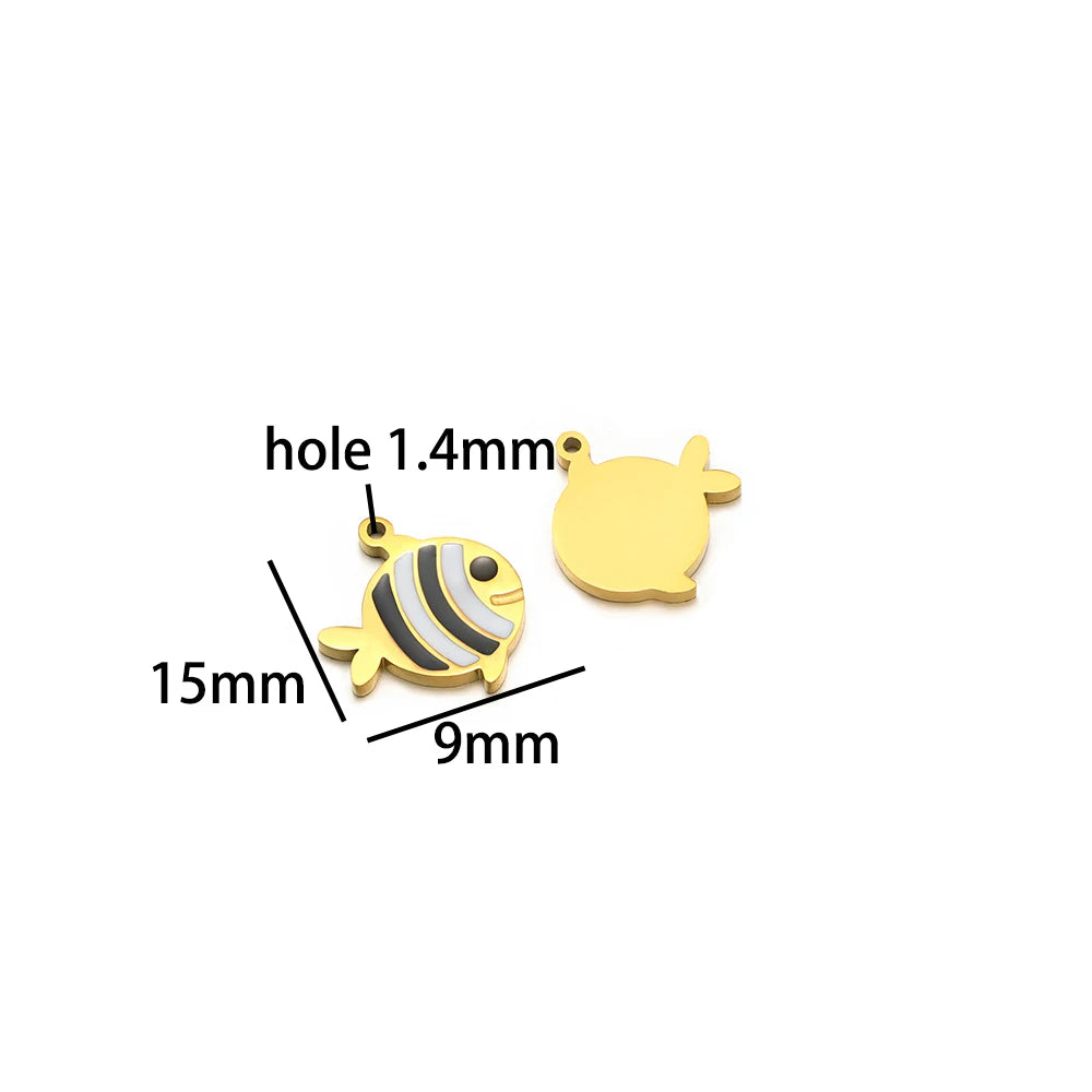 Fashion 18k Gold Plated Stainless Steel Enamel Fish Lobster Charm Pendant for DIY Jewelry Making Jewelry Findings