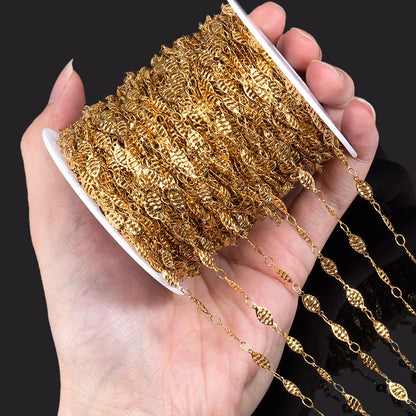 B4928 Vaccum 18k Gold Chain Stainless Steel Silver Chain Necklace Accessory Bulk Thunk Chain for Diy