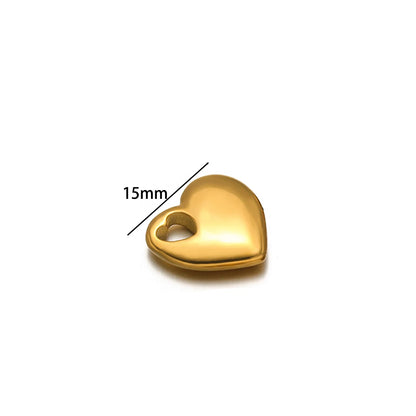 Fashion Stainless Steel 18k Gold Plated Difform Heart Charm Pendant for Diy Jewelry Necklace Earring Making Bulk