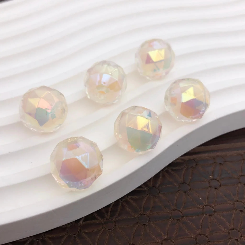 100pcs 16mm Rainbow Candy Globe Acrylic Bead Transparent Bead in Bead Round Loose Beads for DIY Jewelry Craft