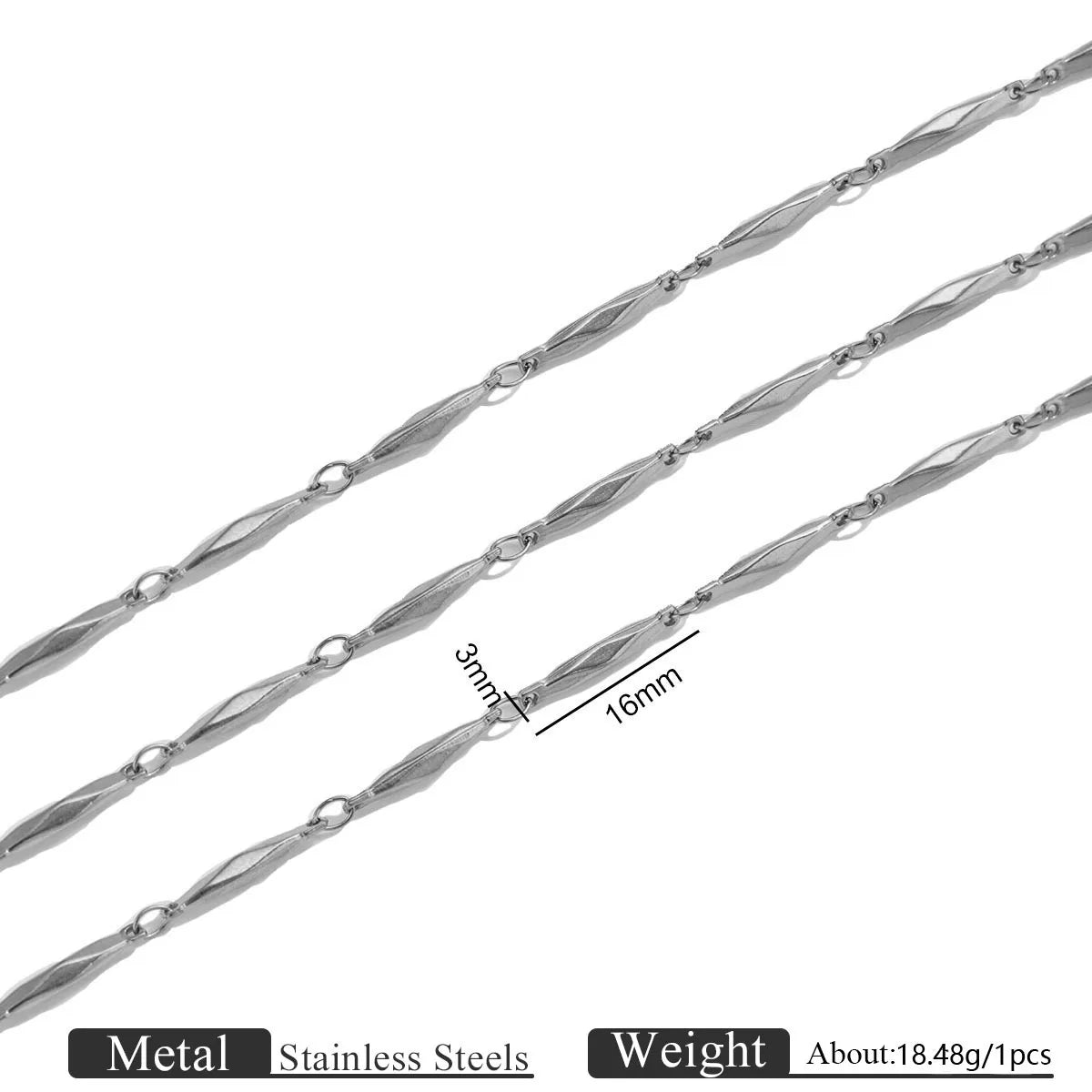 D704 Non Tarnish Fashion Stainless Steel Chain Bulk Link Necklace Bracelet Making Chain for Jewelry Diy
